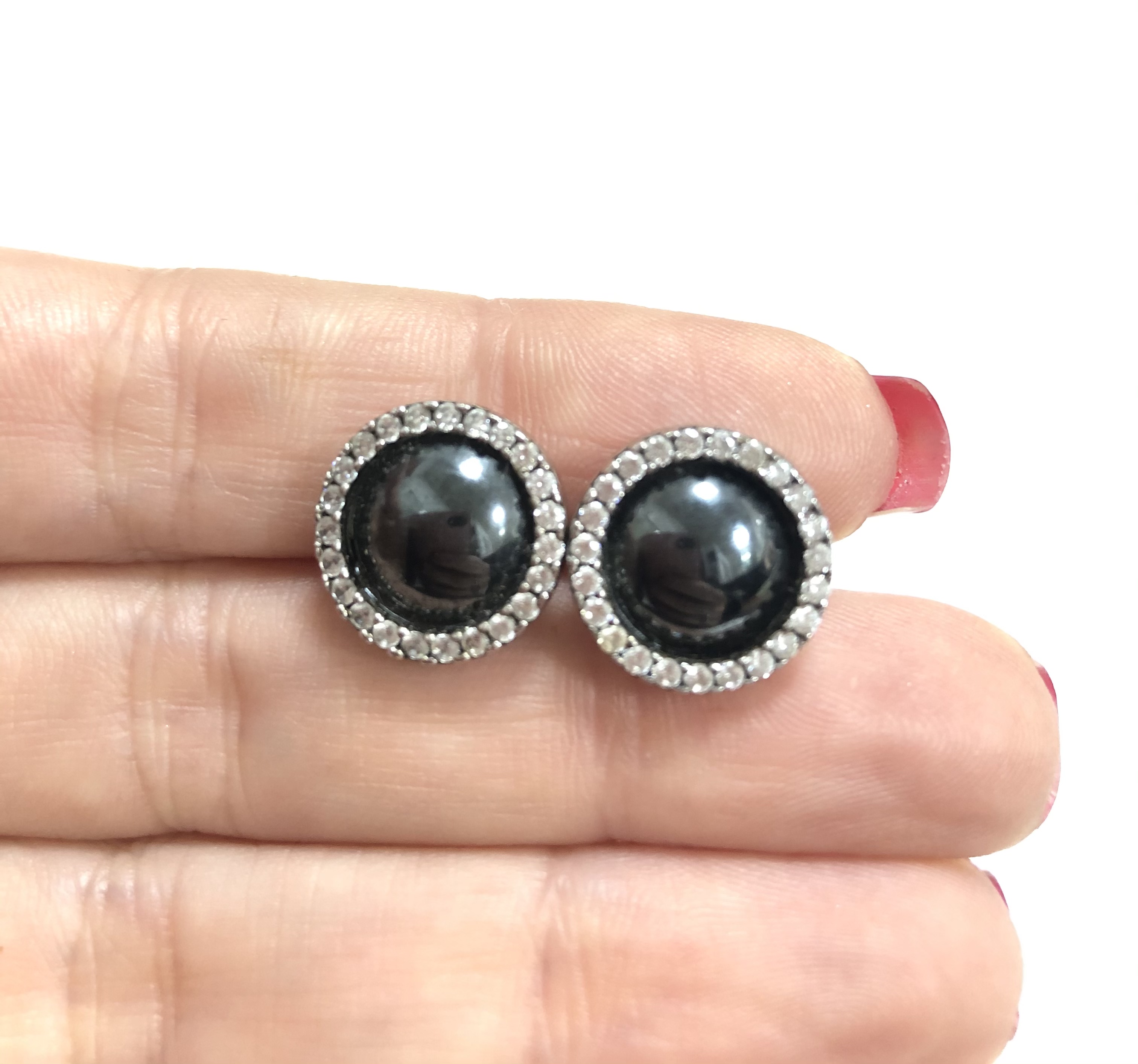 Orecchini in argento con con pietra ematite